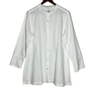 J Jill Button Down Shirt Tunic Linen Blend Lagenlook Top Women’s XL